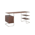 Desk with storage compartment for home office in wood and metal - 150 x 70 x 75